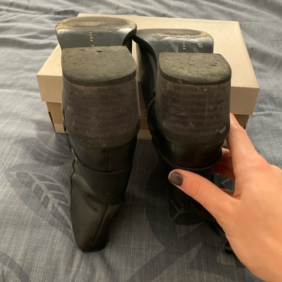 Zara Leather Boots Black Size 9/40 - Picture 7 of 8